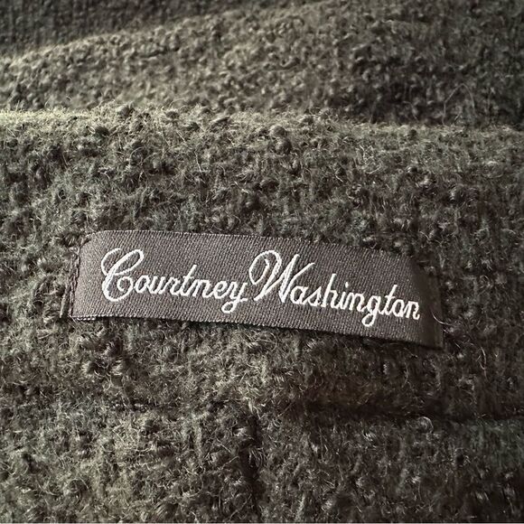 Green/Black Courtney Washington Fuzzy Cardigan/Cape/Jacket, One Size - Picture 6 of 8